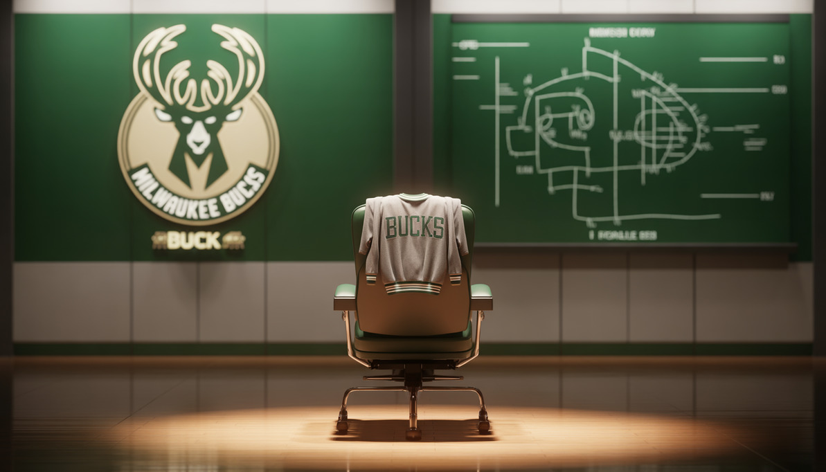 Tukšs trenera krēsls Milvoki Bucks ģērbtuvē pēc Doc Rivers aiziešanas.