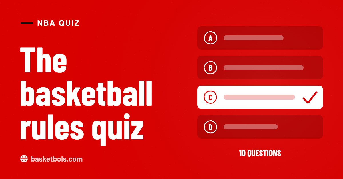 Basketball rules quiz cover with four answer bars and the third one ticked