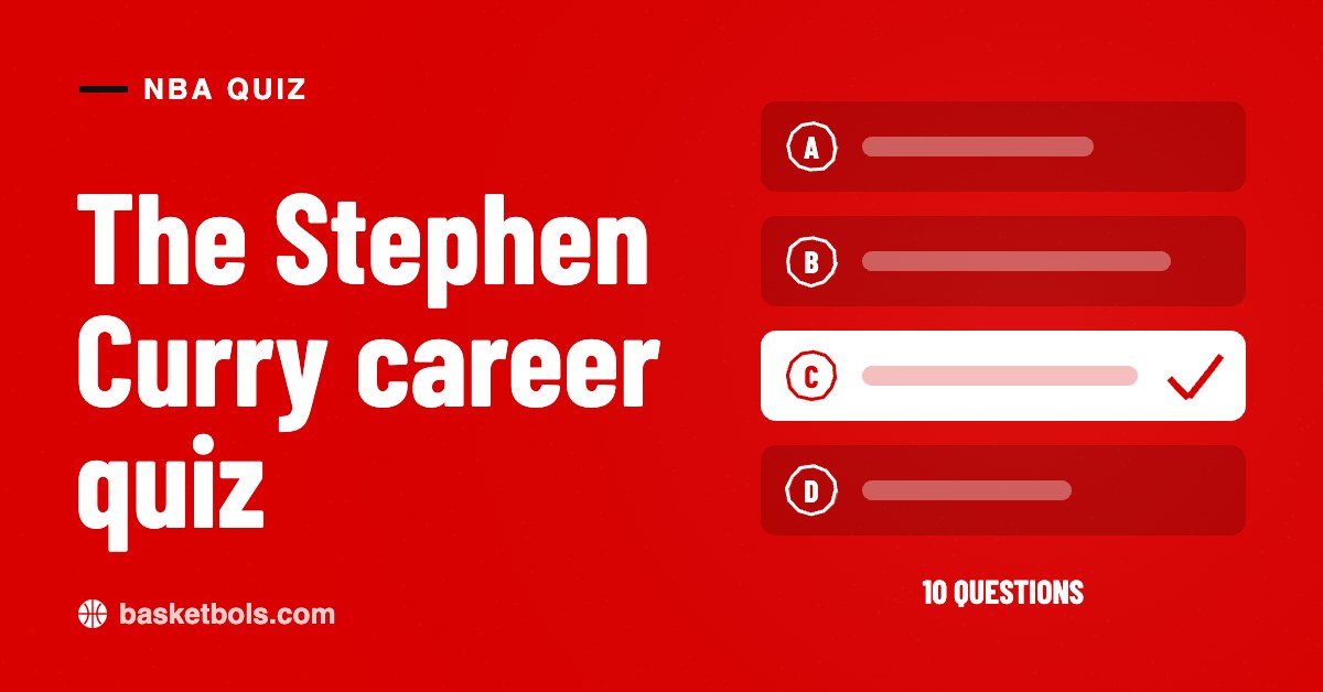 Stephen Curry career quiz cover with four answer bars and the third answer ticked